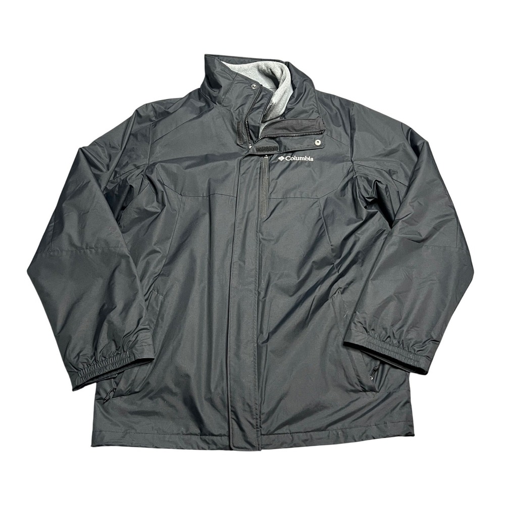 Columbia Men Medium Interchange 3in1 Jacket Black Waterproof Fleece Liner XM3411